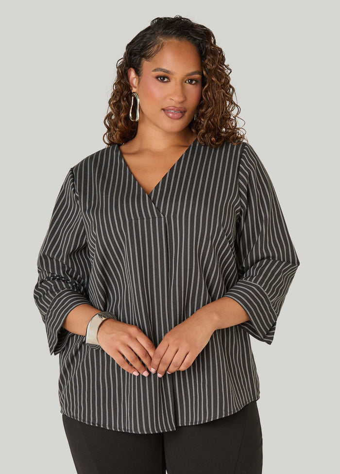 Striped V Neck Shirt