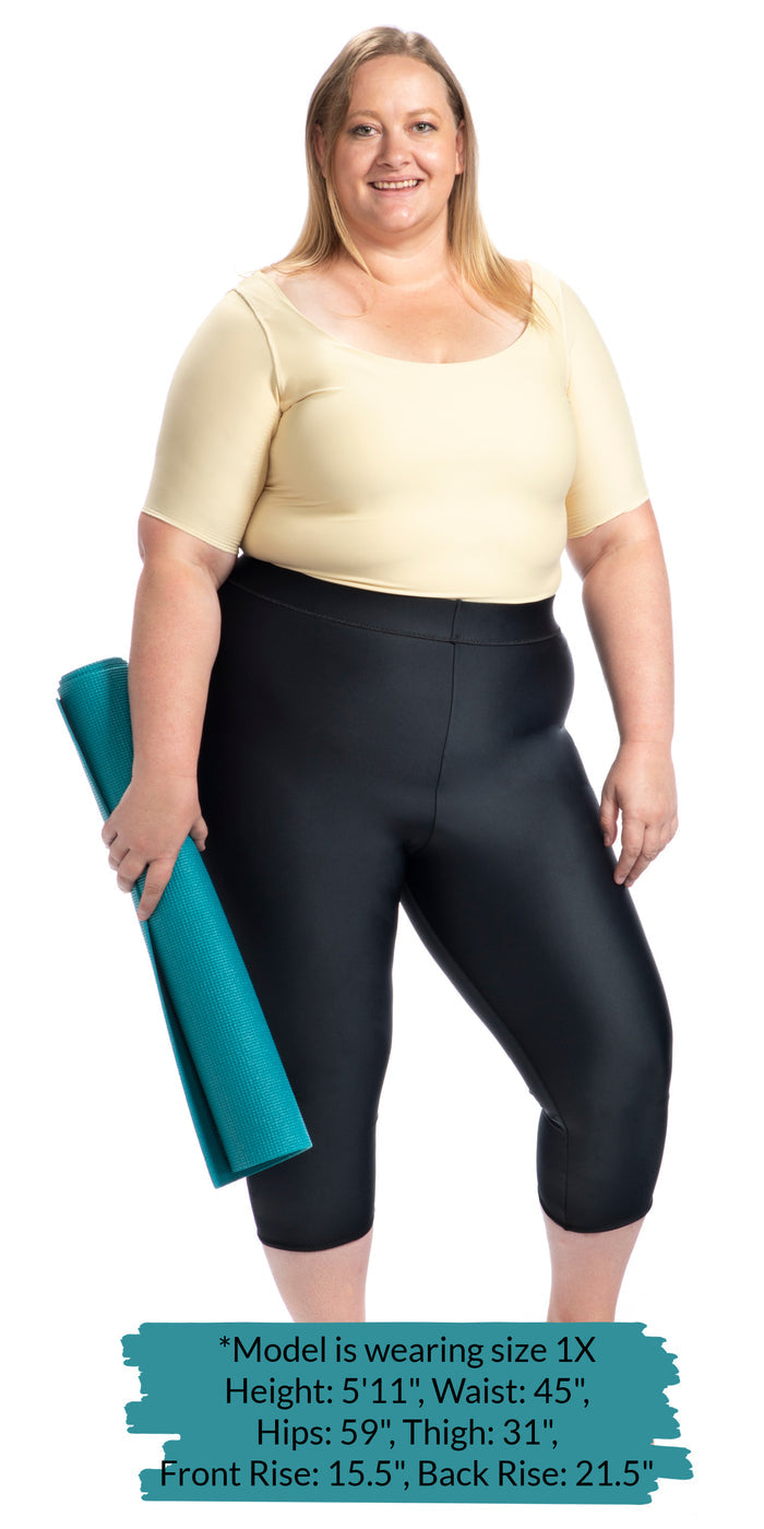 Style 615, High Waist Compression Capri -  Great for Layering With Bandages, Wraps or Stockings