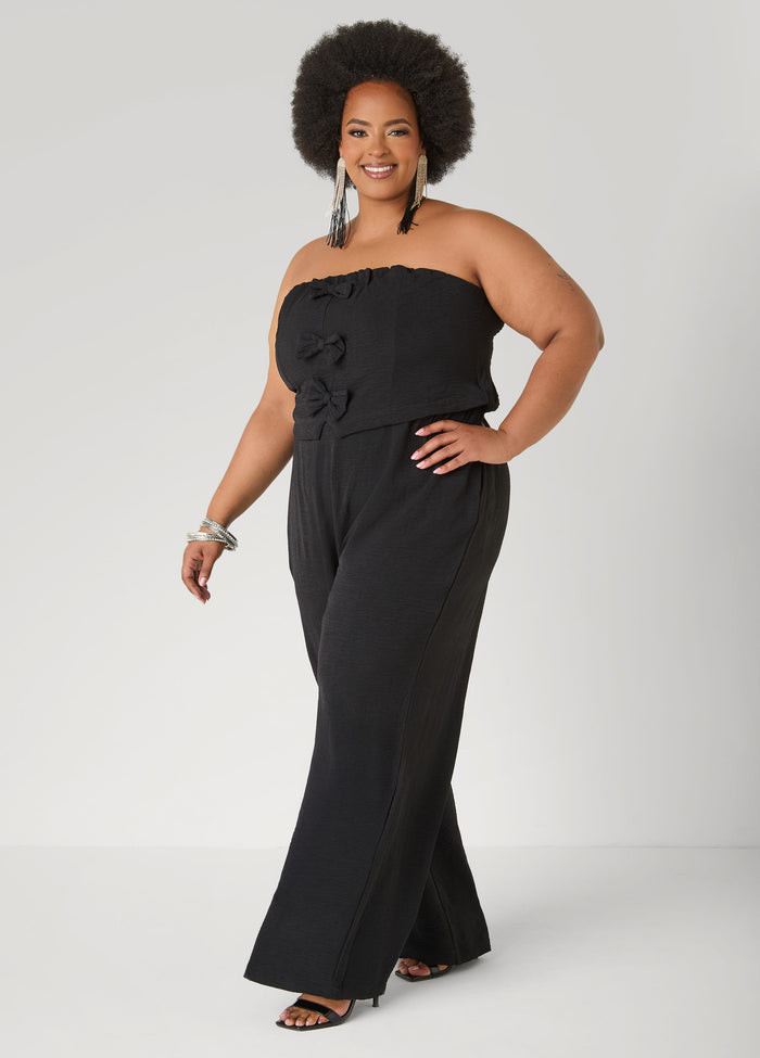 Tall Strapless Bow Embellished Jumpsuit
