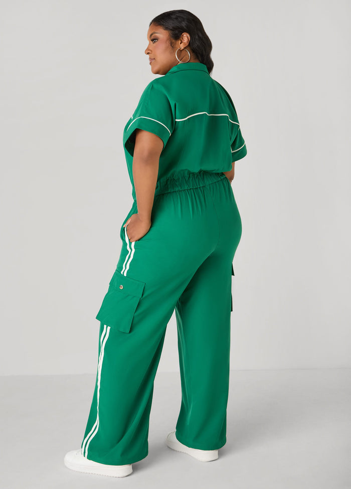 Tall Striped Cargo Jumpsuit