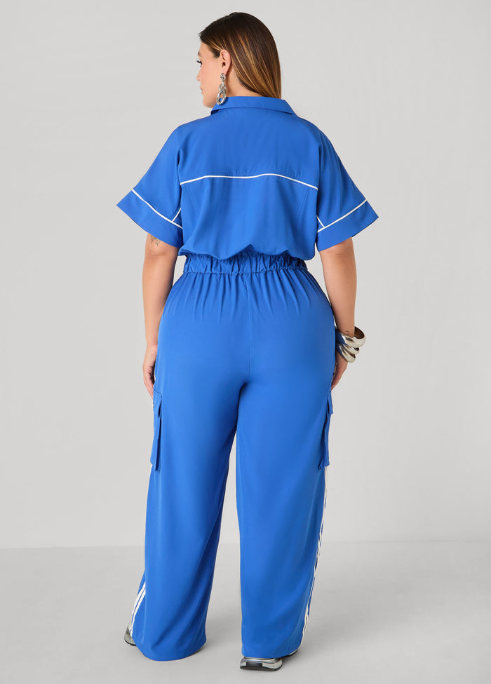Tall Striped Cargo Jumpsuit