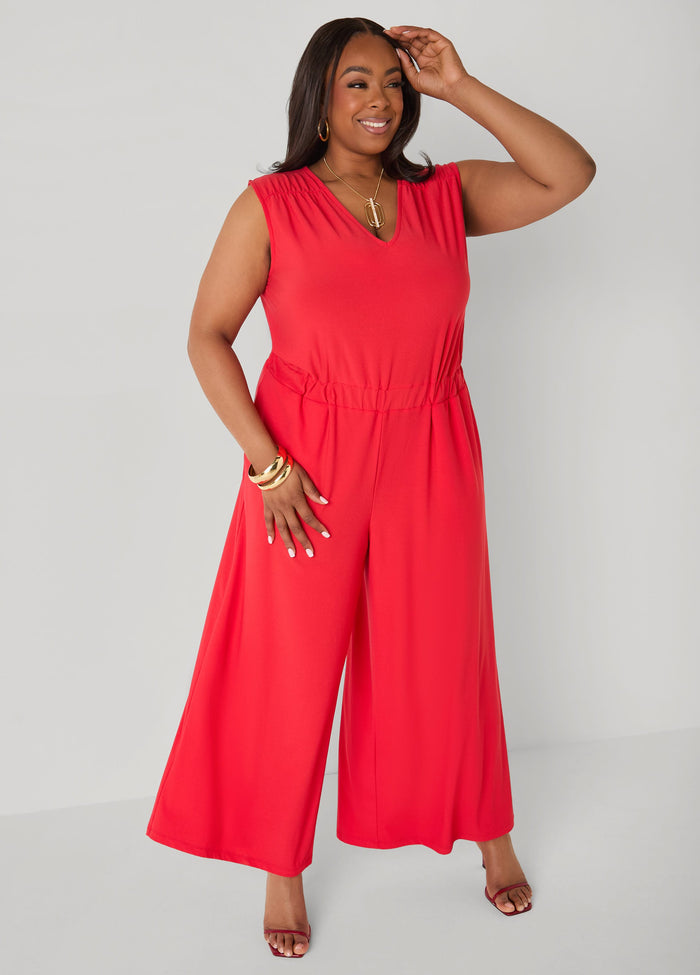 Tie Back Wide Leg Jumpsuit