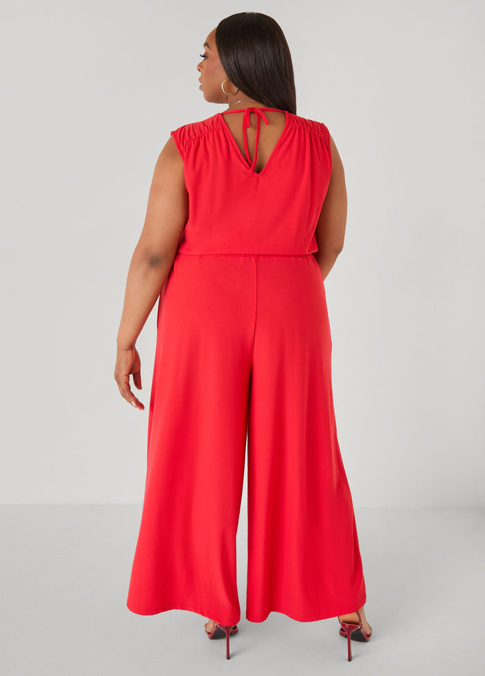 Tie Back Wide Leg Jumpsuit