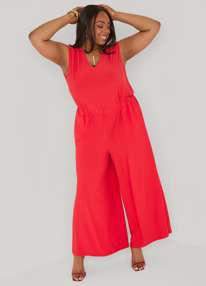 Tie Back Wide Leg Jumpsuit
