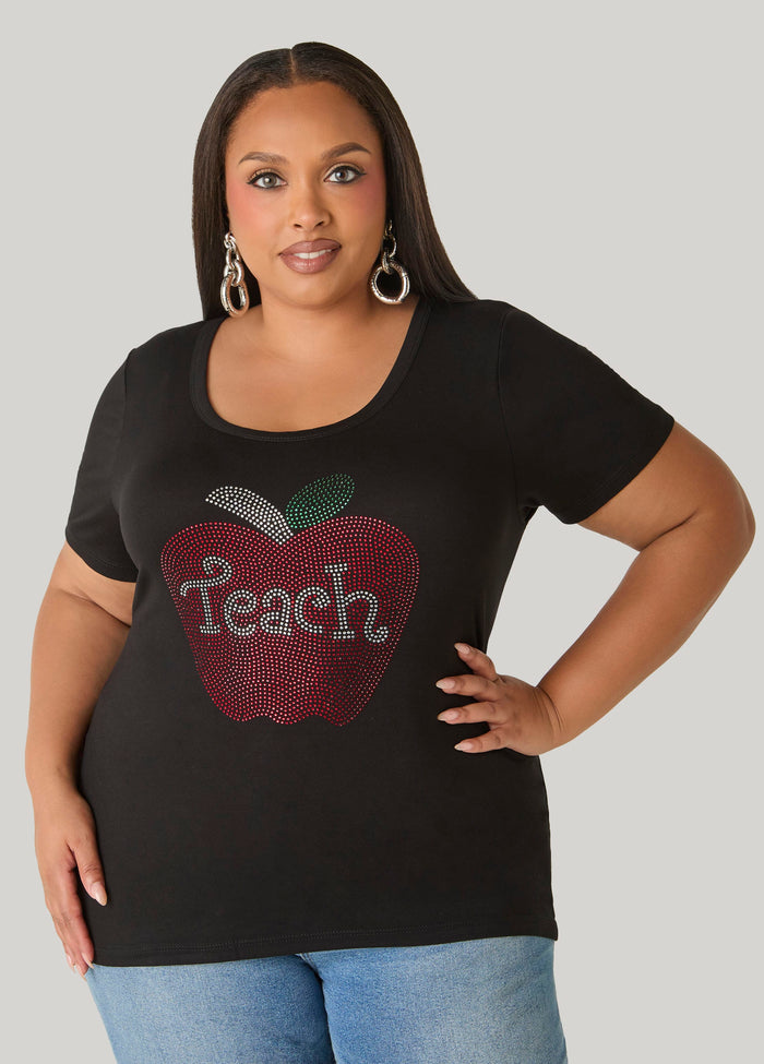 Teach Crystal Embellished Tee