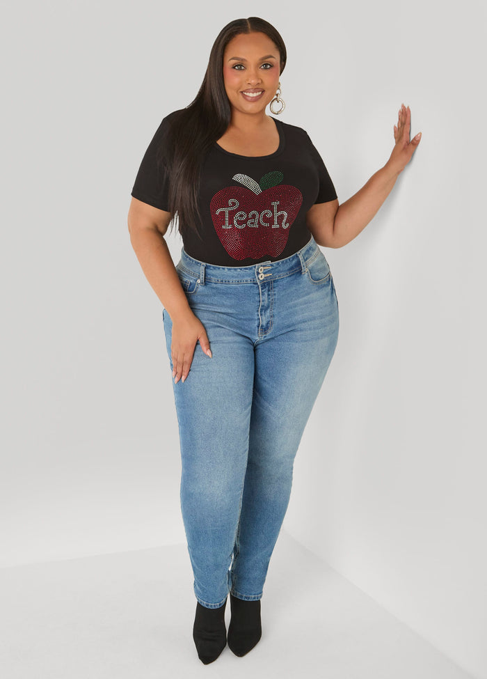 Teach Crystal Embellished Tee