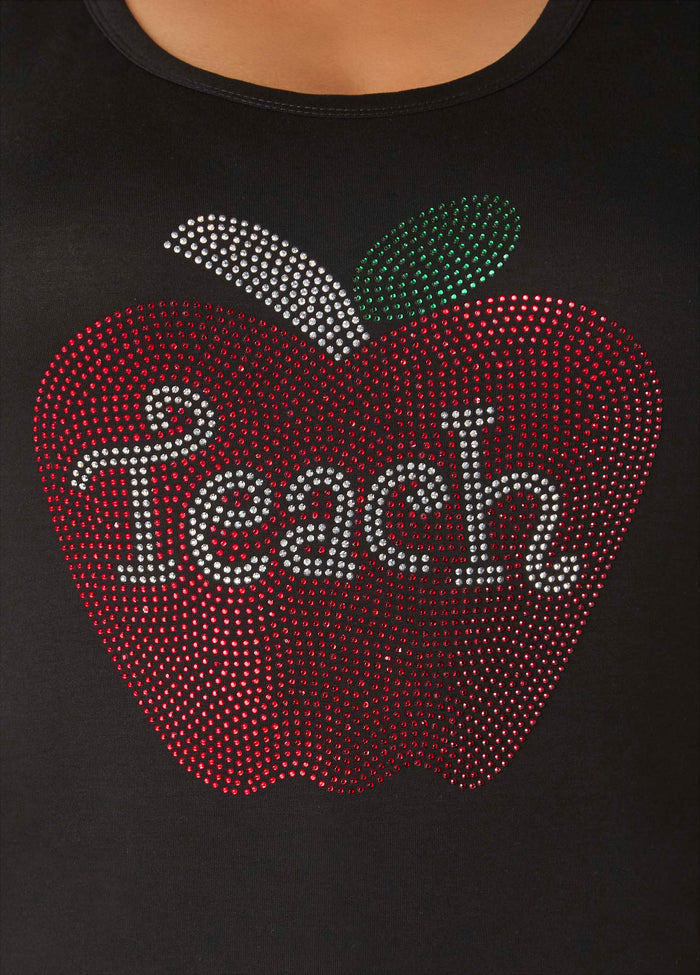 Teach Crystal Embellished Tee