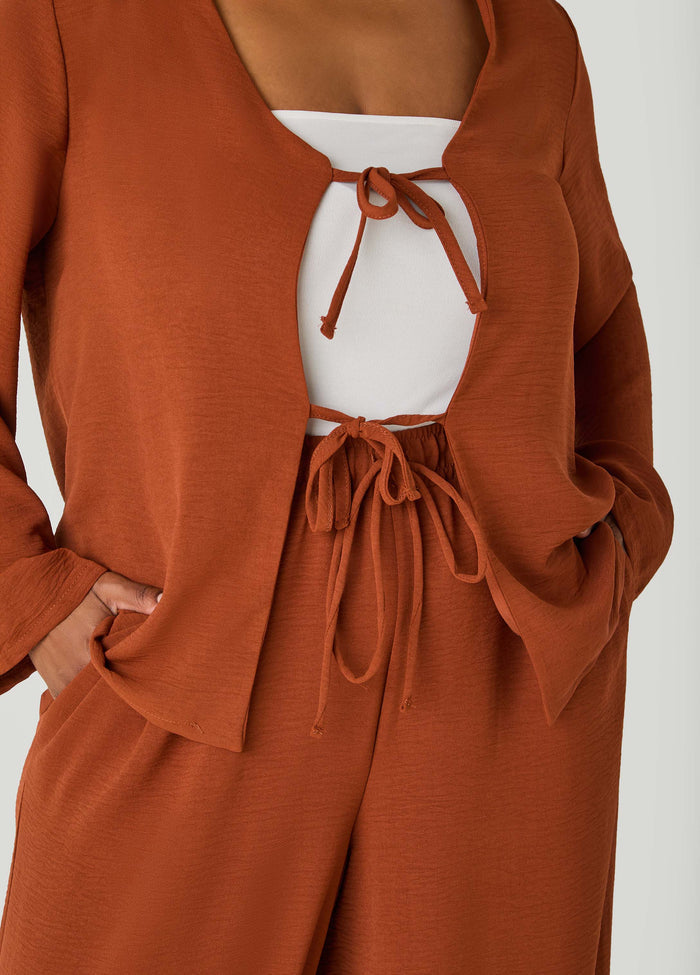 Textured Tie Front Jacket