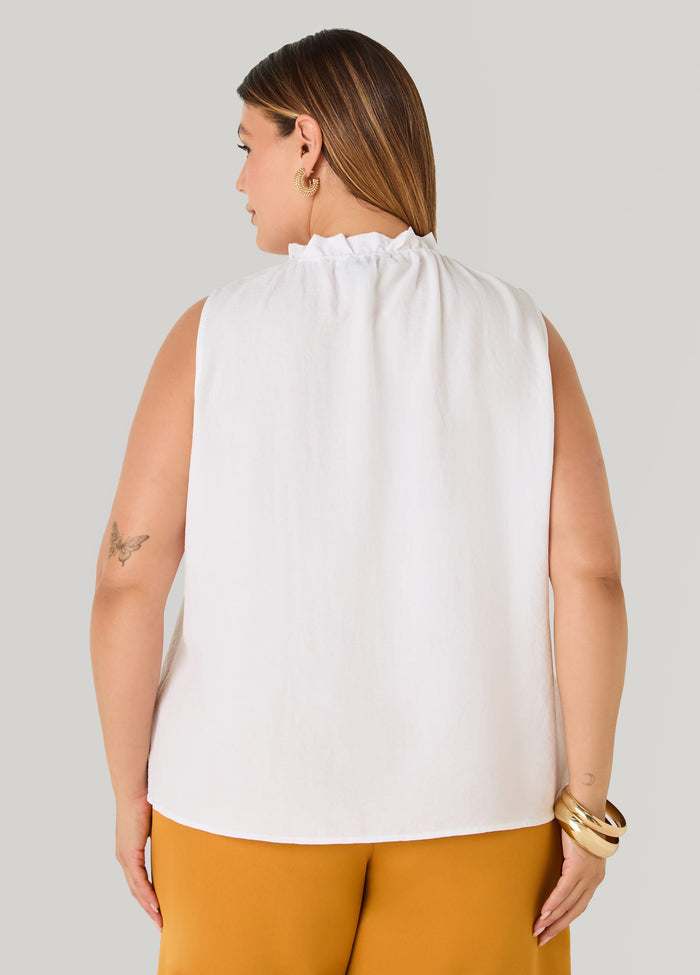 Textured Tie Neck Keyhole Top