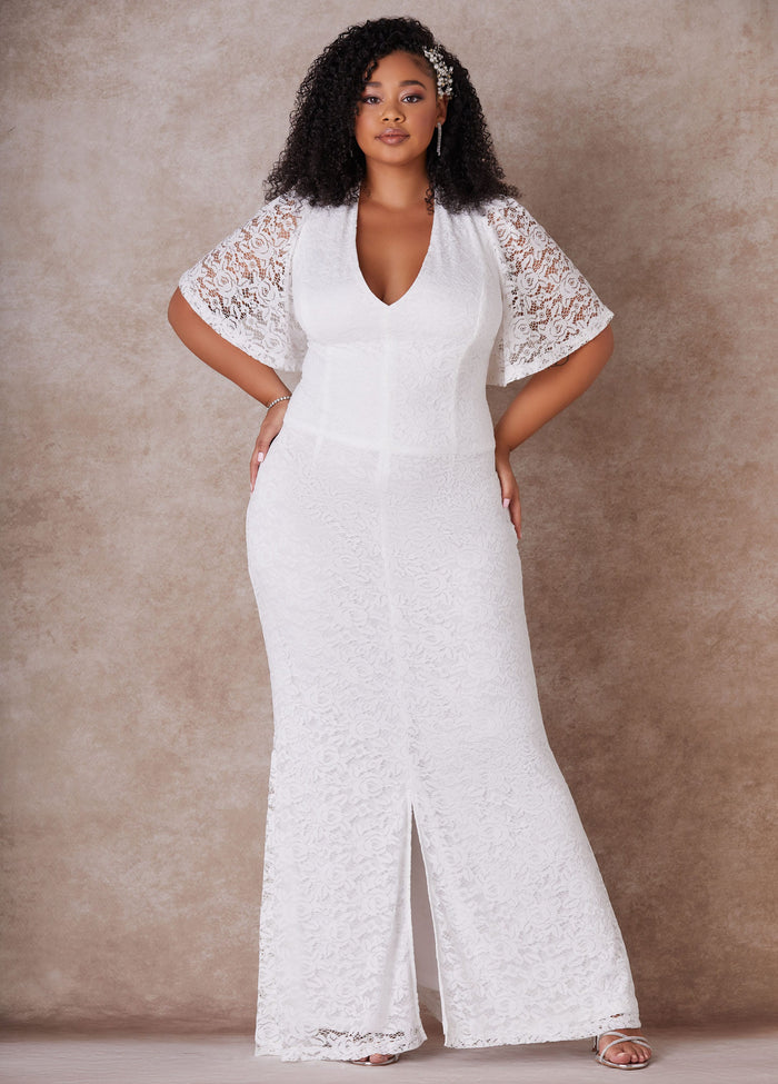 Plus Size Wedding Gown Plus Size Fitted Lace Gown Bridal Fashion
