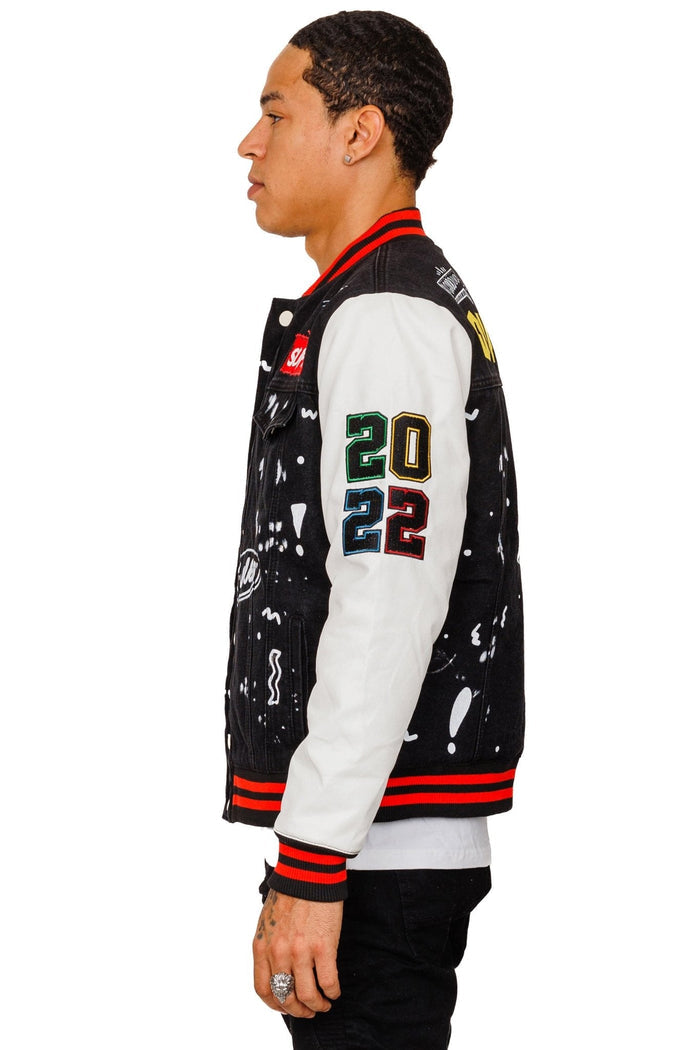 VERTE Padded Washing Denim Bomber Jacket