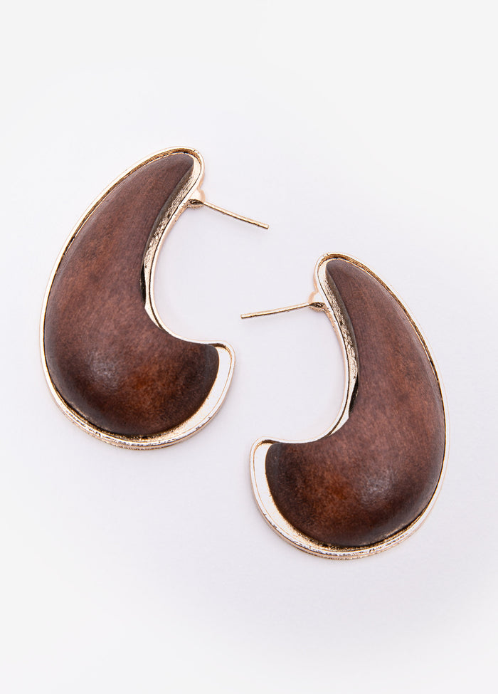 Wood Teardrop Earrings