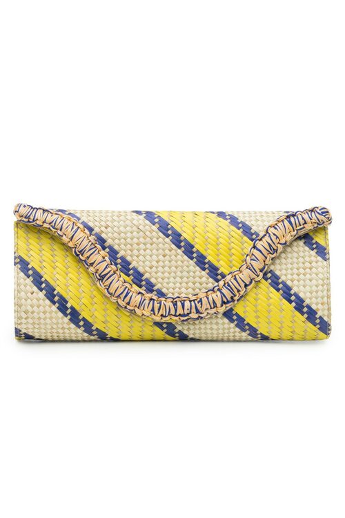 Woven Striped Print Clutch