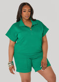 Ribbed Zip Front Pullover